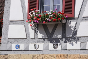 Wappen auf dem alten Rathaus der Stadt